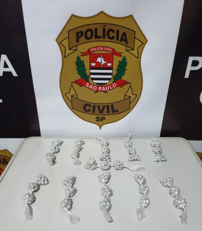 Pedras de crack apreendidas em Casa Branca — Foto: Polícia Civil/Divulgação