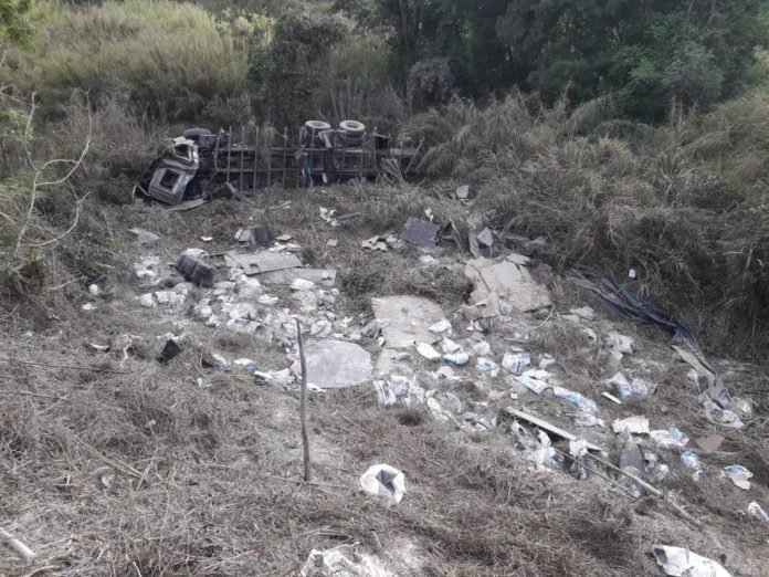 Motorista morreu em acidente na BR-146, em Bandeira do Sul (MG) — Foto: Corpo de Bombeiros