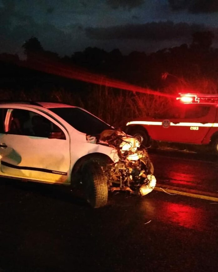 Acidente entre pick up e Caminhão deixa uma pessoa ferida na rodovia BR-491