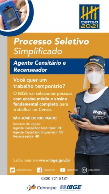 IBGE abre Processo Seletivo Simplificado para trabalho temporário 