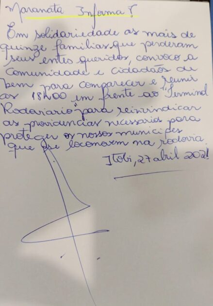 Prefeito de Itobi convoca população para manifestação popular 